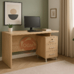 مكتب بوحدة ادراج خشب مودرن