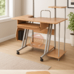 مكتب كمبيوتر خشبى متحرك بعجلات – تصميم مودرن