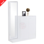 وحدة أحذية بمرآة جانبية – موديل Elegant White